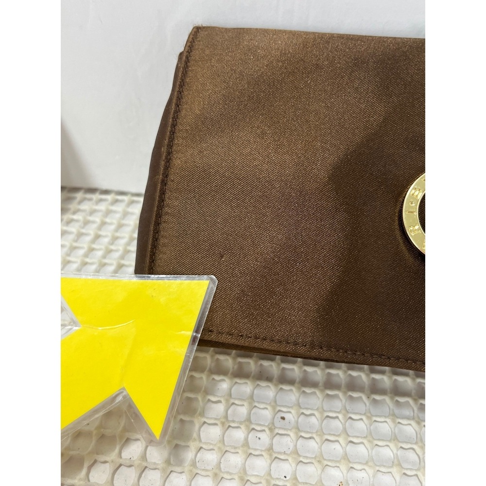 Emirates Bulgari Brown Cosmetic Travel Pouch Bag Mirror Gold Ring - Picture 10 of 10